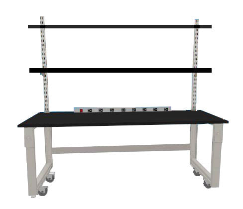 Adjustable height top shelves for Lab Tables